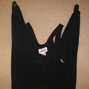 Obermeyer Vintage Ski Suit Overall Bibs with stirrups Vintage Sz 10 Black